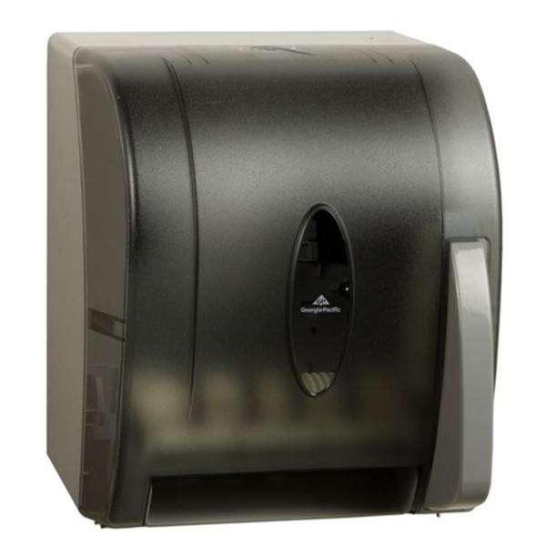 Towel Dispenser Push Paddle Georgia Pacific Translucent Smoke Grey Ea